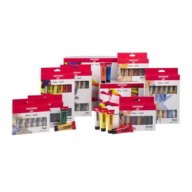 Amsterdam Acrylic Standard Series Paint Set 6x20ml, Pearl - Image 5