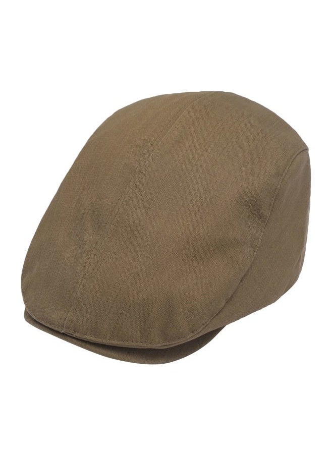 ZLYC Men Cotton Flat Cap Summer Scally Ivy Gatsby Newsboy Beret Driver Cabbie Hunting Hat (Back Buckle Brown)  - Image 1