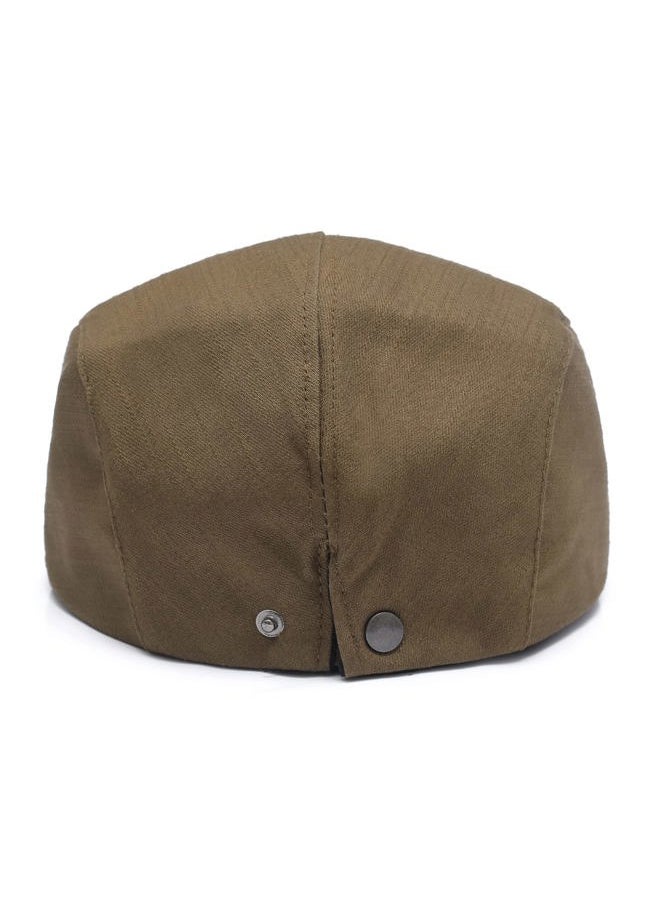 ZLYC Men Cotton Flat Cap Summer Scally Ivy Gatsby Newsboy Beret Driver Cabbie Hunting Hat (Back Buckle Brown)  - Image 5