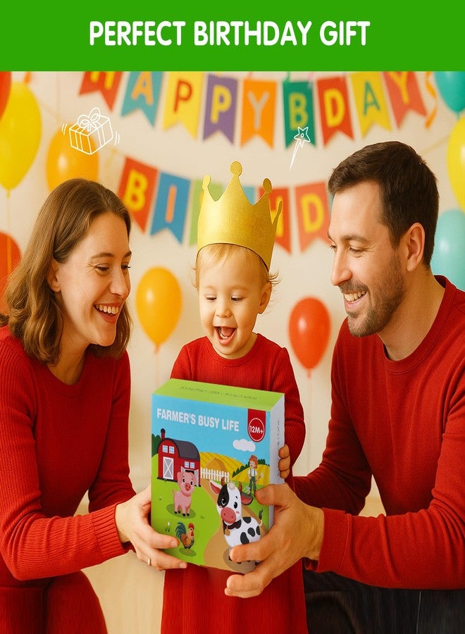 Quanquer Montessori Busy Book for Toddlers 1-3 - Farm Animal Sensory Busy Board for 1 Year Old Boys and Girls, Educational Travel Toy for Airplane Car Activities, Birthday Christmas Toddler Gifts - Image 2