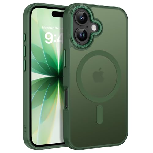 YINLAI for iPhone 17 Case 6.3-inch,Magnetic Compatible with MagSafe, Slim Matte Anti-Fingerprint, Shockproof Full Body Military Grade Protection for iPhone 17 Cover, Green - Image 1