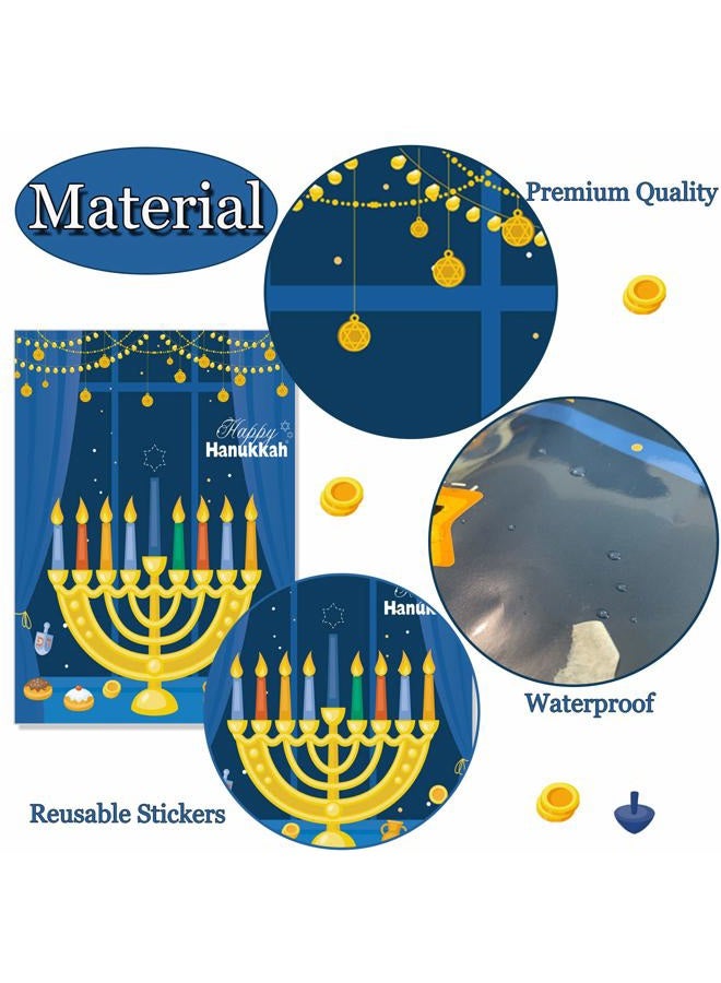Funnlot Hanukkah Decorations Chanukah Activities Hanukkah Games Pin The Star On The Menorah Game Hanukkah Party Games Chanukah Party Decorations 24 Reusable Stars Happy Hanukkah Games Hanukkah Decor - Image 4
