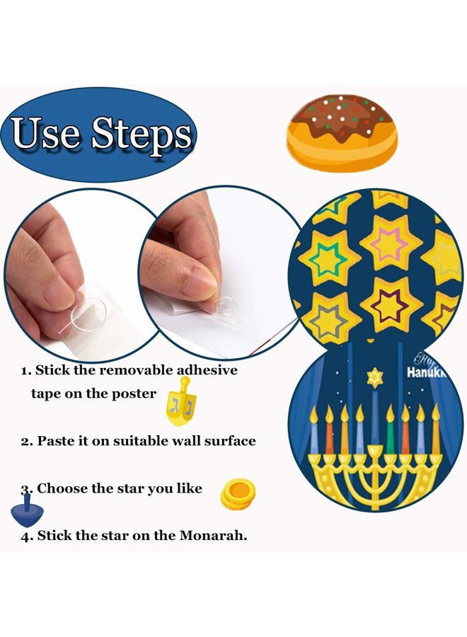 Funnlot Hanukkah Decorations Chanukah Activities Hanukkah Games Pin The Star On The Menorah Game Hanukkah Party Games Chanukah Party Decorations 24 Reusable Stars Happy Hanukkah Games Hanukkah Decor - Image 5