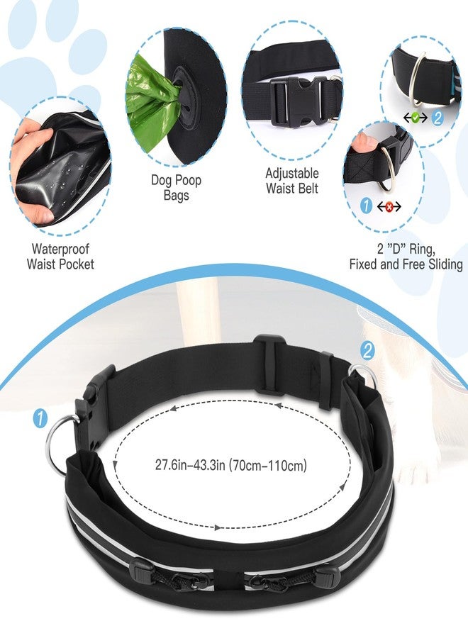 Caudblor Waist Leash for Medium Large Dog Walking, Bungee Hands Free Leash with Zipper Pouch, Around The Waist No Pull Running Dog Belt, Padded Handle Jogging No Hands Heavy Duty - Image 2