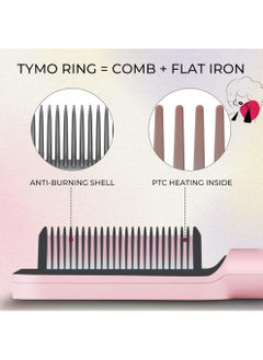 TYMO TYMO Ring Hair Straightener with Built-in Comb, Pink Color  - Image 4