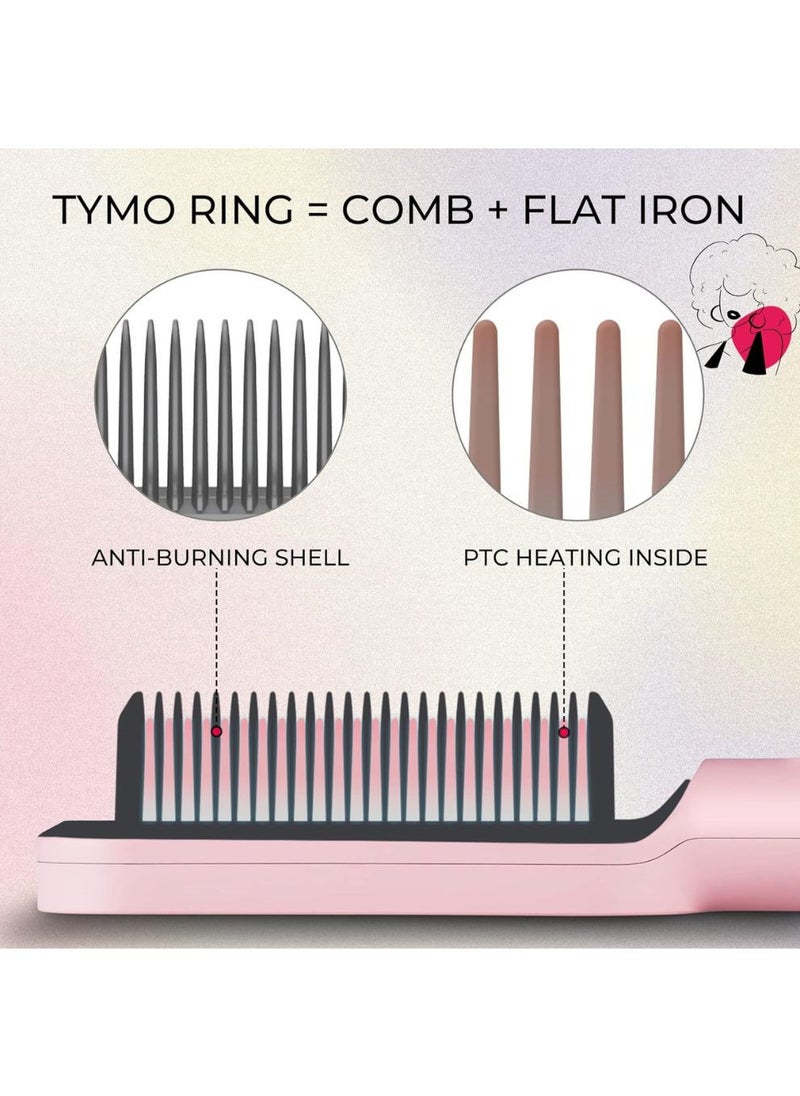 TYMO TYMO Ring Hair Straightener with Built-in Comb, Pink Color  - Image 4