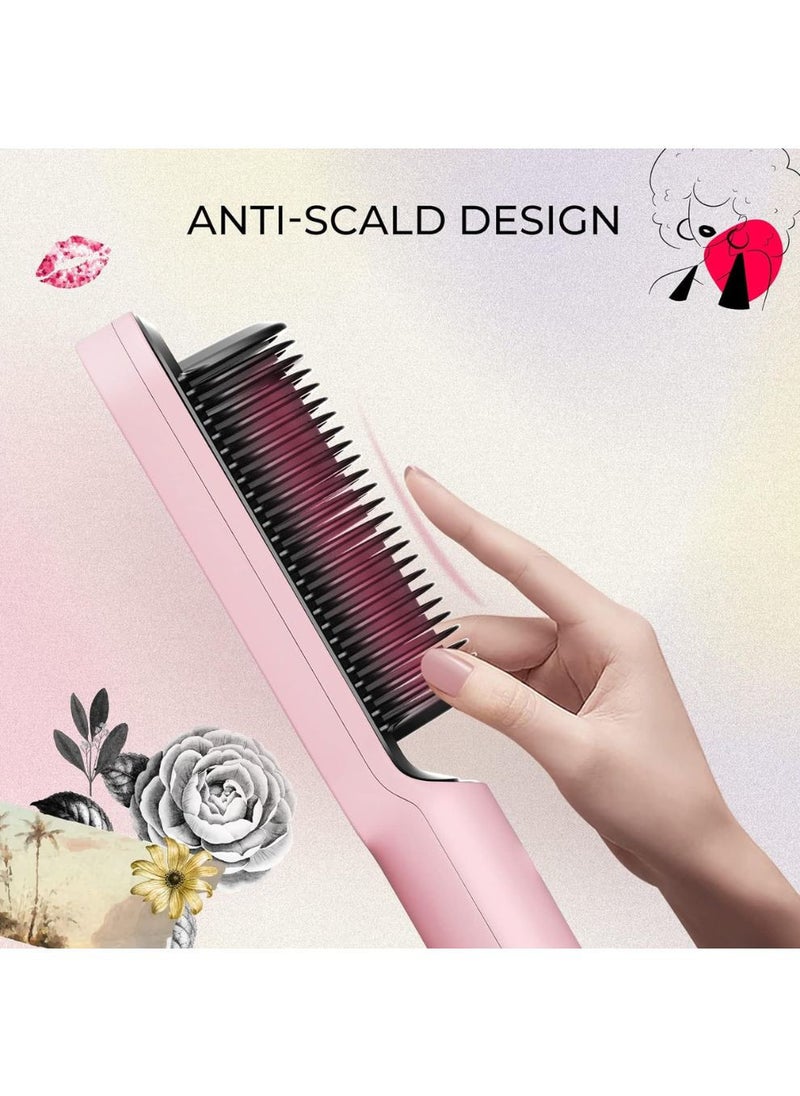 TYMO - TYMO Ring Hair Straightener with Built-in Comb, Pink Color - Image 1
