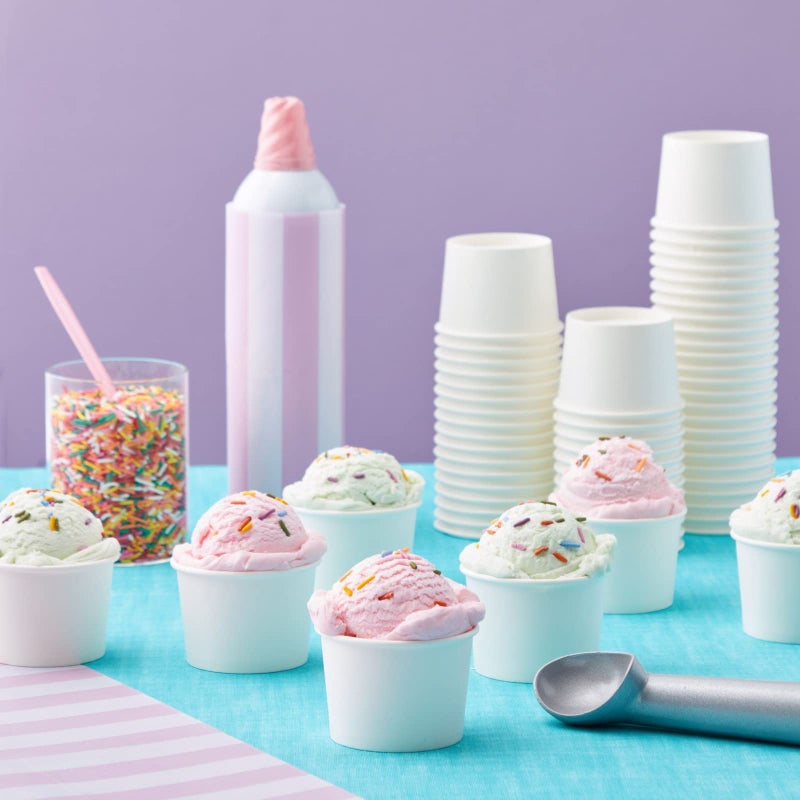 Juvale Ice Cream Cups - Disposable Paper Bowls & Dessert Cups for Sundae Bar Supplies - Leak-Resistant Gelato Bowls for Ice Cream Socials - 5 oz, White, 100 Count - Image 4