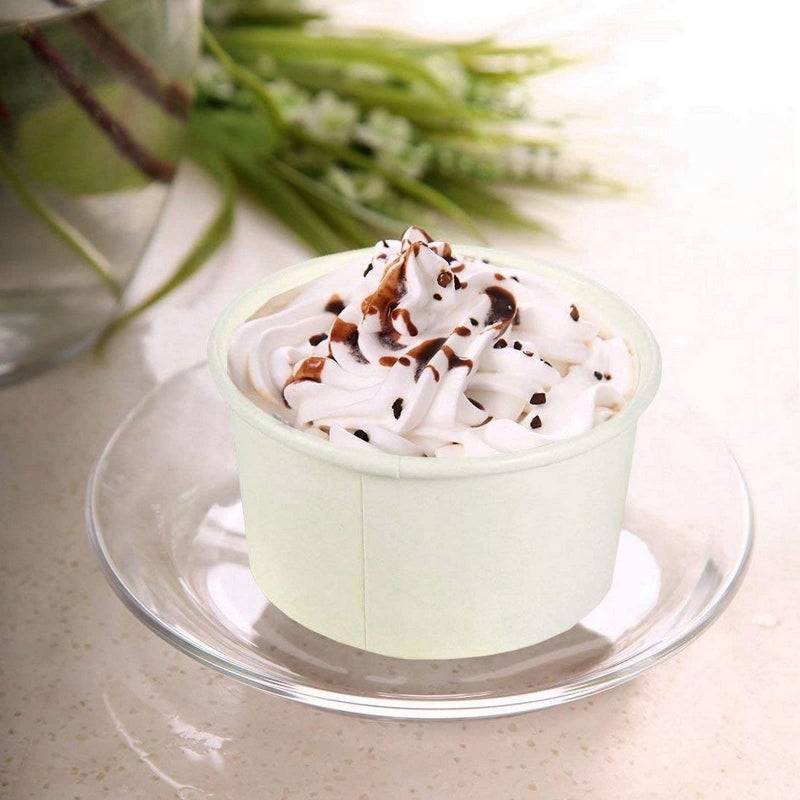 Juvale Ice Cream Cups - Disposable Paper Bowls & Dessert Cups for Sundae Bar Supplies - Leak-Resistant Gelato Bowls for Ice Cream Socials - 5 oz, White, 100 Count - Image 5