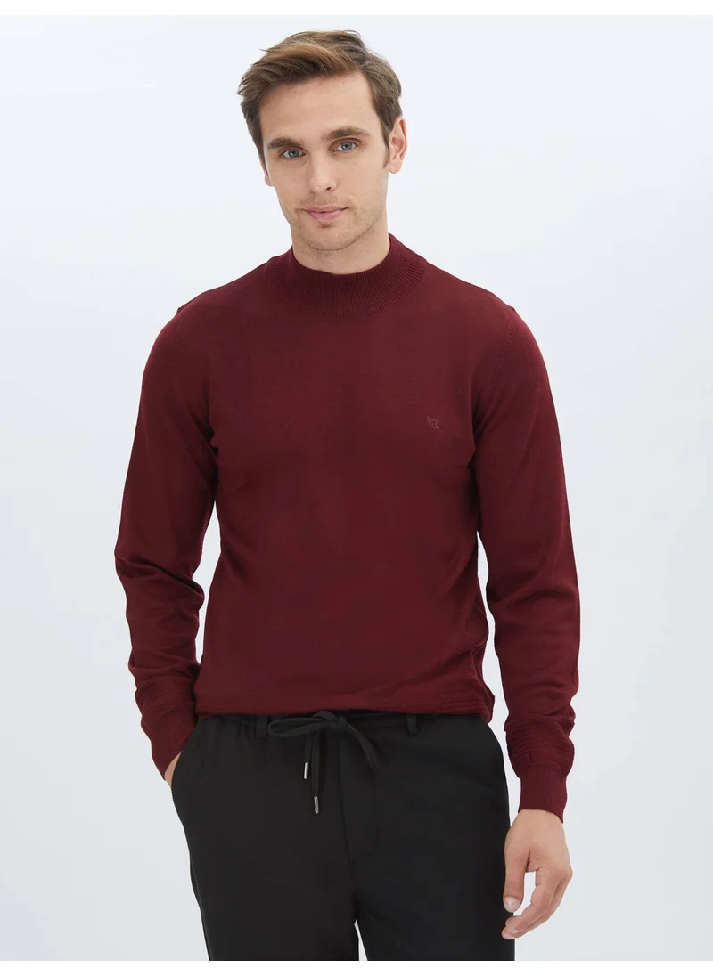 Kip Red Half Turtleneck Wool Blend Sweater