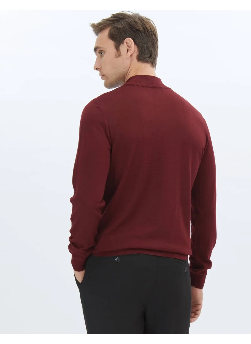 كيب Red Half Turtleneck Wool Blend Sweater
