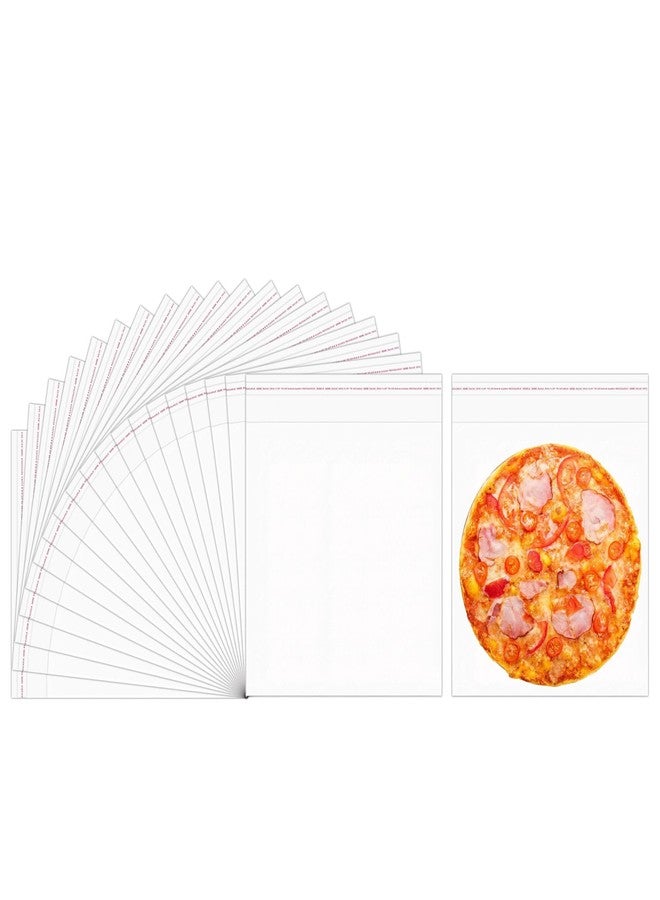Doutop Self Sealing Cellophane Bags 7x7'' 100pcs Clear Square Self Adhesive Cello Bags 1mil Plastic OPP Glassine Tape Baggies for Bakery Cookies Jewelry Earrings Candies Bakery Gift Pizza - Image 1