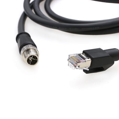SZRMCC M12 8 Pin X-Coded Male to RJ45 Ethernet Cable Cat7e Gigabit Shielded Waterproof Network Cable for Basler GigE Cognex in-Sight Industrial Camera Vision Sensors (Black,10M) - Image 3