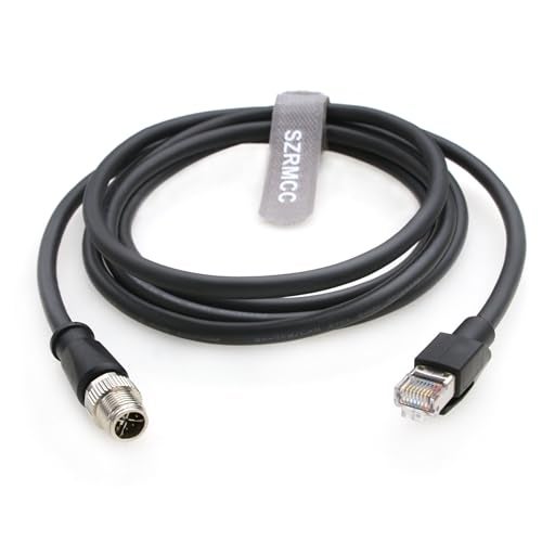 SZRMCC M12 8 Pin X-Coded Male to RJ45 Ethernet Cable Cat7e Gigabit Shielded Waterproof Network Cable for Basler GigE Cognex in-Sight Industrial Camera Vision Sensors (Black,10M) - Image 2