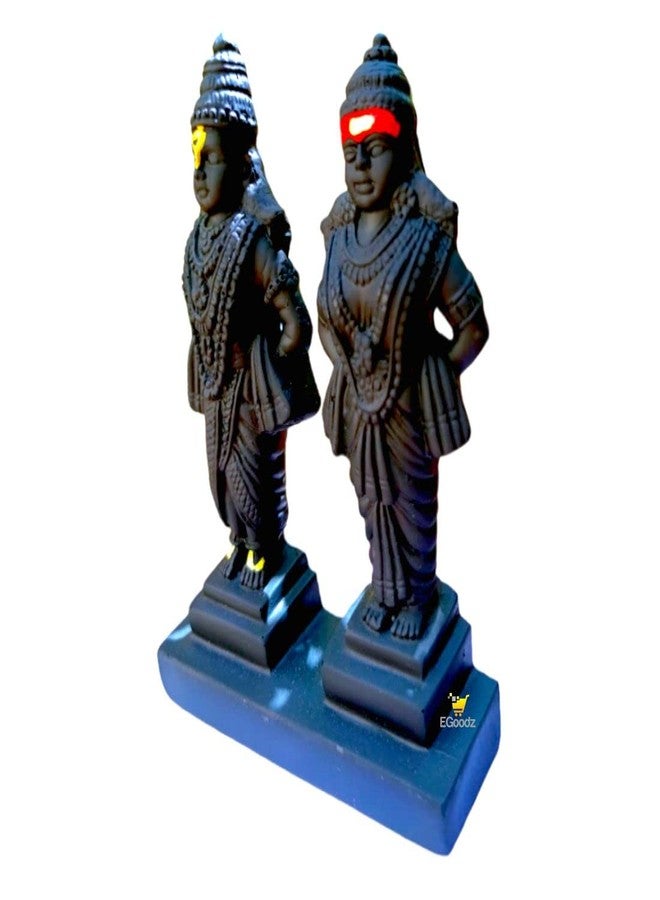 EGOODZ Lord Vitthal Rakhumai Stand ldol| Statue of God Vitthal -Rukhmai, Murti for Pooja Room, Home Temple Decor & Offices Decorative Showpiece (5 Inch- Matt Black), Marble Powder - Image 4
