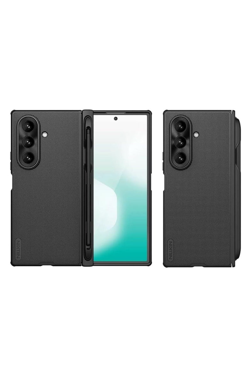 Nillkin Case Compatible with Samsung Galaxy Z Fold 7 5G Slim Fit Frosted Pen Holder Version (With Stylus pen) Matte Hard PC Back Soft TPU Bumper Shockproof Protective Cover Samsung Galaxy Z Fold7 Black - Image 1