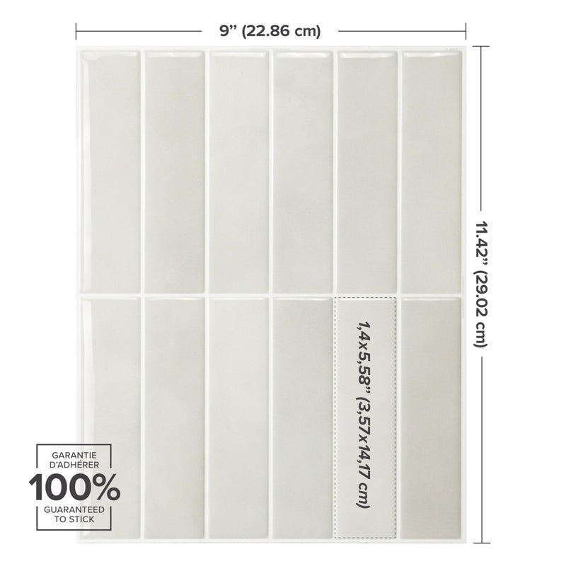 SMART TILES Peel and Stick Backsplash - 5 Sheets of 11.43" x 9" - 3D Adhesive Peel and Stick Tile Backsplash for Kitchen, Bathroom, Wall Tile - Image 3