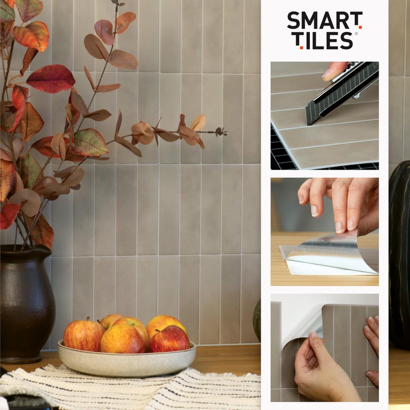 SMART TILES Peel and Stick Backsplash - 5 Sheets of 11.43" x 9" - 3D Adhesive Peel and Stick Tile Backsplash for Kitchen, Bathroom, Wall Tile - Image 5