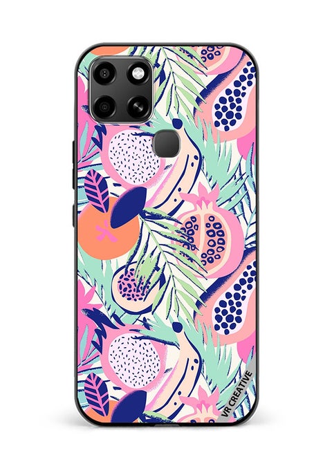 Protective Case Cover For Infinix Smart 6 Abstract Dragon Fruit Design Multicolour