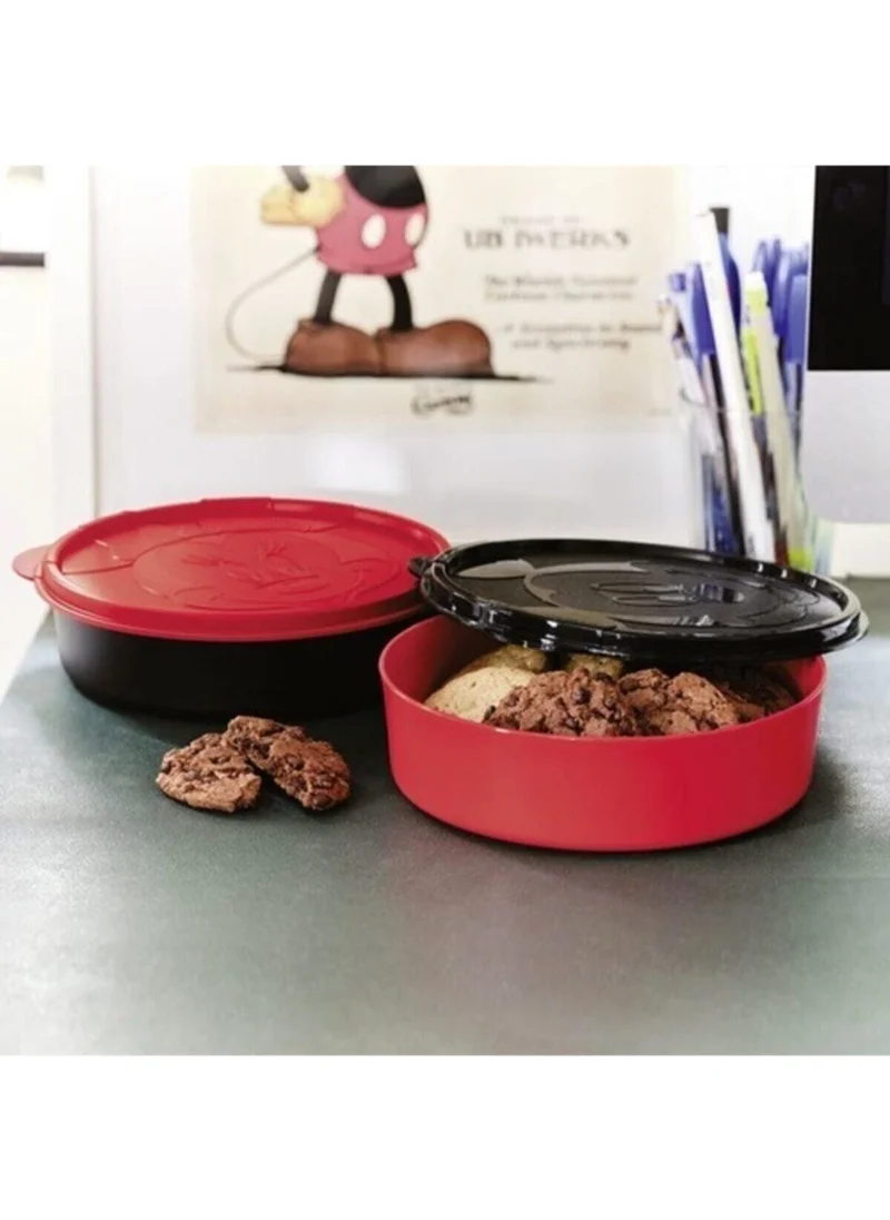 Tupperware Minnie & Mickey Mouse Food Storage Set of 2 (Multi-Purpose Plate and Storage Container)