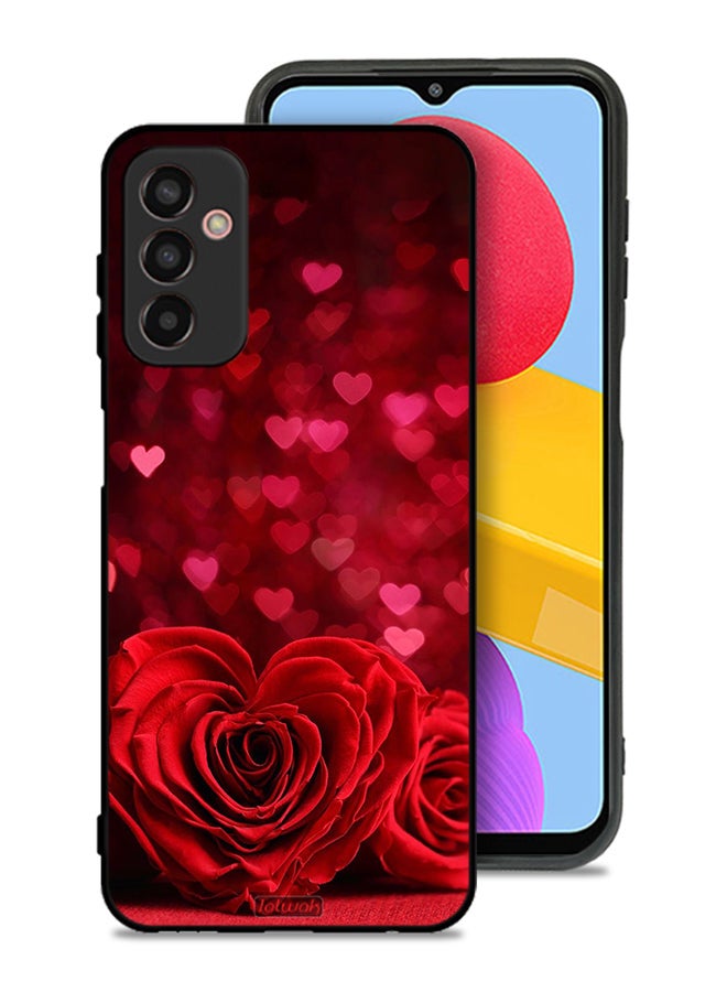 Tolwak Samsung Galaxy M13 Protective Case Cover Heart Flowers Abstract Art - Image 1