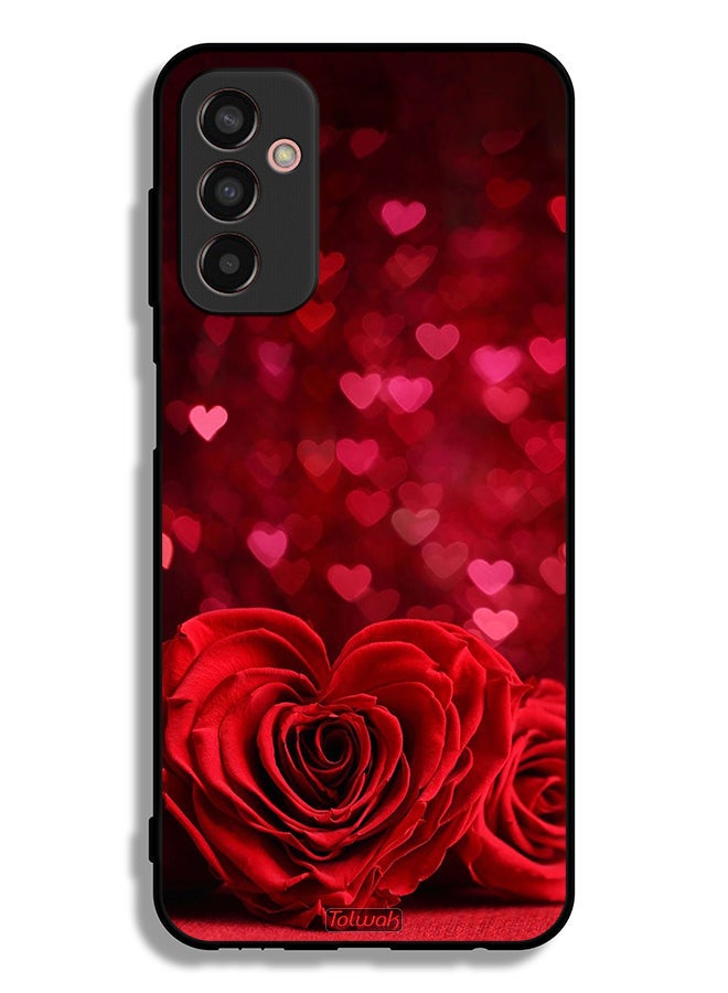 Tolwak Samsung Galaxy M13 Protective Case Cover Heart Flowers Abstract Art - Image 2