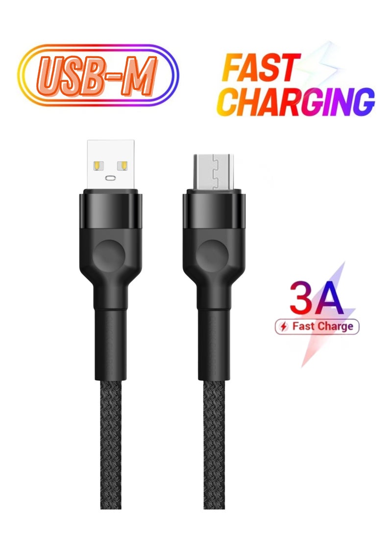 Hamzone USB to Micro USB Fast Charging Cable 3A 1M, Nylon Braided Charger Cord for Samsung, Xiaomi, Huawei, Vivo, OPPO, Tablets, Power Banks, Android Devices - Image 1
