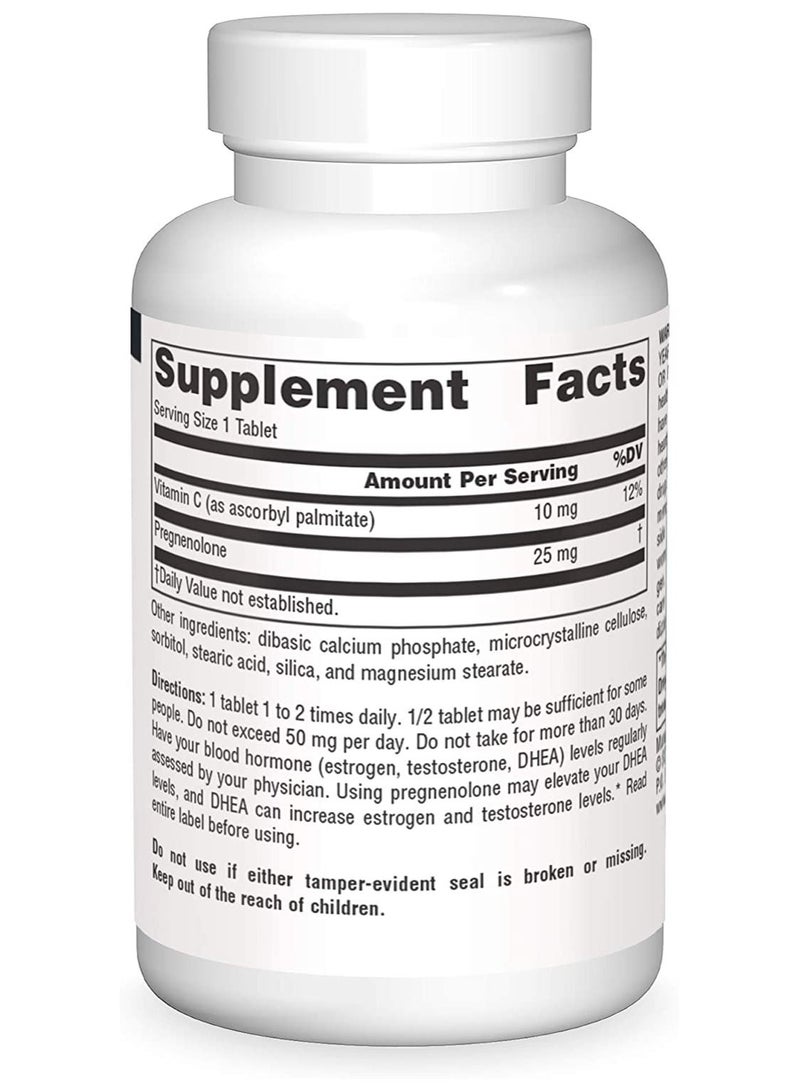 Source Naturals Pregnenolone, 50 mg, 60 Tablets - Image 3