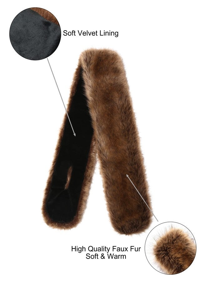 LA CARRIE Women's Faux Fur Collar Scarf Wrap Shawl Cold Winter Warmer(Racoon,XL) - Image 4