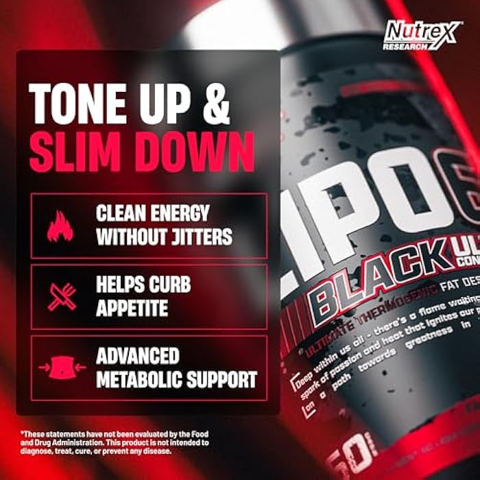 Nutrex Research Lipo-6 Black Ultra Concentrate | Thermogenic Energizing Fat Burner Supplement, Increase Weight Loss, Energy & Intense Focus |Capsule, 60Count - Image 2