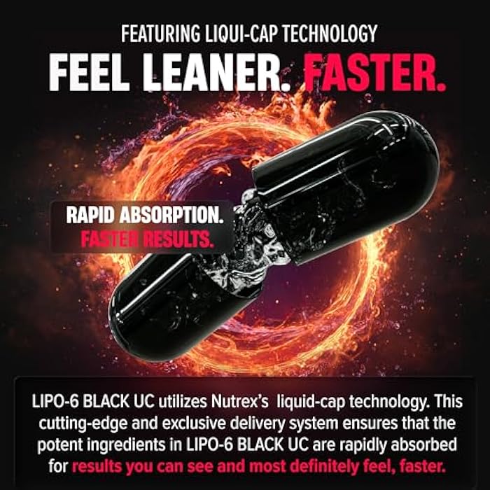 Nutrex Research Lipo-6 Black Ultra Concentrate | Thermogenic Energizing Fat Burner Supplement, Increase Weight Loss, Energy & Intense Focus |Capsule, 60Count - Image 4