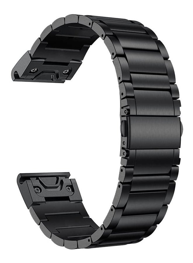 سوار ساعة Fenix ​​5S 5S plus 6S 6S PRO Quick Fit 20 مم من الفولاذ المقاوم للصدأ باللون الأسود - Image 1