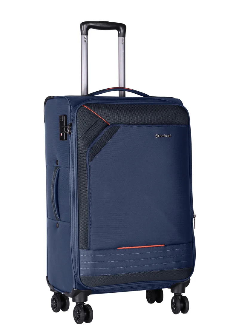 إيمينينت Expandable Trolley Luggage Set of 3 Bag Soft Suitcase for Unisex Travel Polyester Shell Lightweight with TSA lock Double Spinner Wheels E777SZ Navy Blue