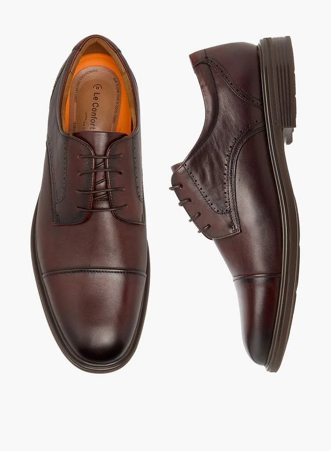 لو كونفورت Men Leather Lace-Up Derby Shoes