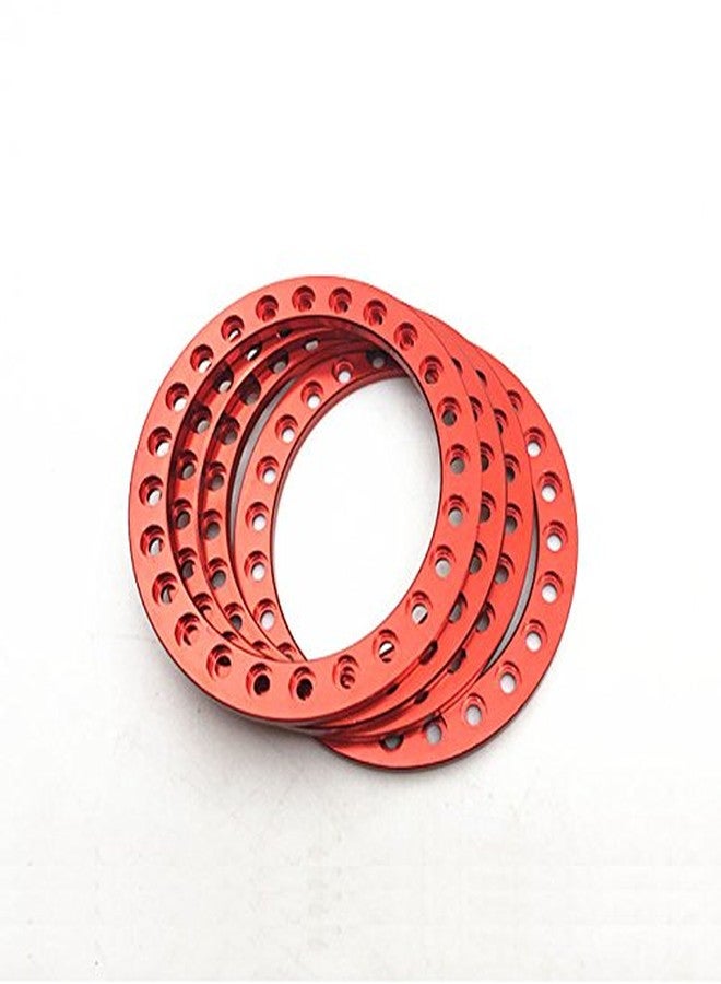 RCLIONS 4pcs Aluminum Replacement Wheel Rim Beadlock Ring for 1:10 RC Crawler Car 1.9" RC Wheels/Rims (Red) - Image 4