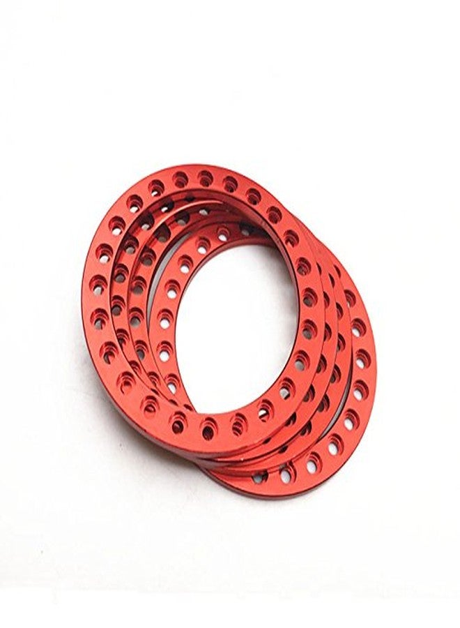 RCLIONS 4pcs Aluminum Replacement Wheel Rim Beadlock Ring for 1:10 RC Crawler Car 1.9" RC Wheels/Rims (Red) - Image 3