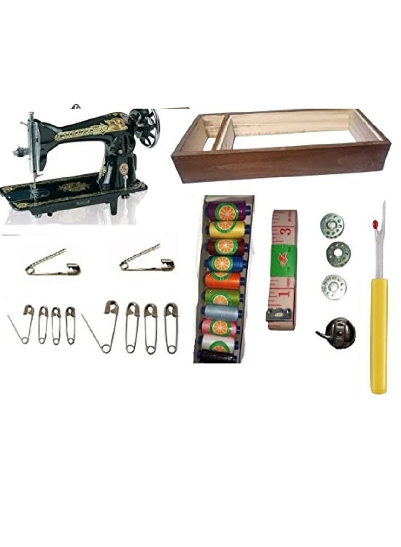 SINGER Home Sewing Machine, Material: Iron, Country: India, Color: Black, 8 pieces - Image 1