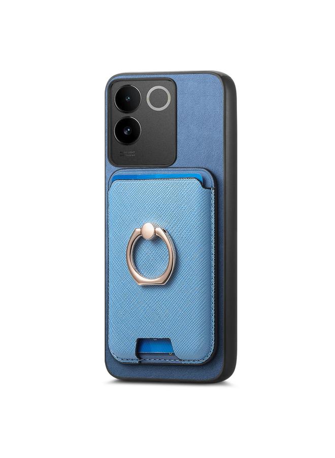 erorex Case For vivo Y300+ Retro Cross Leather Ring Vertical Insert Card Bag MagSafe Phone Case - Image 2