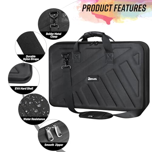RAYMACE Hard EVA DJ Controller Case,Fits Pioneer DDJ SR,SR2,DDJ-REV1,Denon MC4000,Numark NVII,Mixtrack Pro 3,NV Platinum,Hercules Inpulse 500，Protective Travel Storage Bag(22.8x14.6x3.5Inch) - Image 3