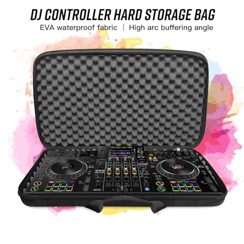 RAYMACE Hard EVA DJ Controller Case,Fits Pioneer DDJ SR,SR2,DDJ-REV1,Denon MC4000,Numark NVII,Mixtrack Pro 3,NV Platinum,Hercules Inpulse 500，Protective Travel Storage Bag(22.8x14.6x3.5Inch) - Image 2
