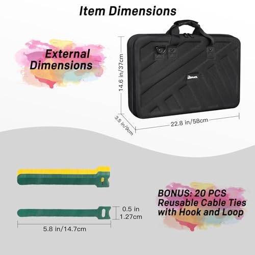 RAYMACE Hard EVA DJ Controller Case,Fits Pioneer DDJ SR,SR2,DDJ-REV1,Denon MC4000,Numark NVII,Mixtrack Pro 3,NV Platinum,Hercules Inpulse 500，Protective Travel Storage Bag(22.8x14.6x3.5Inch) - Image 4