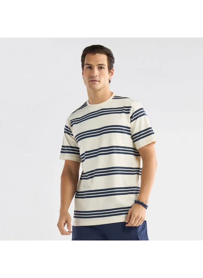 FAV Striped T-shirt with Crew Neck and Short Sleeves