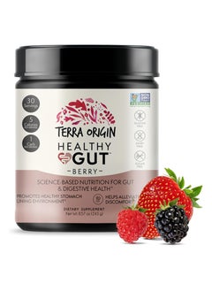 TERRA ORIGIN Healthy Gut Berry with L Glutamine Zinc Glucosamine Slippery Elm Bark Marshmallow Root