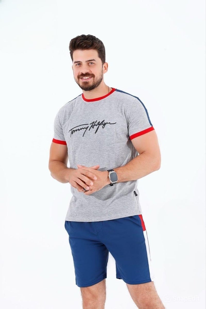 طقم شورت كاجول , رجالى مريح ، مناسب للخروجات لون كحلى - Image 2