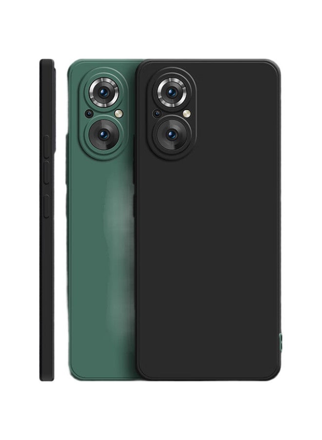 Hotfire Phone Case For Honor 50Se, Honor 50Se Protective Cover, Full Lens Protection Upgraded Liquid Matte Anti-Drop Slim Silicone Soft Case For Men And Women - Midnight Black - Image 3