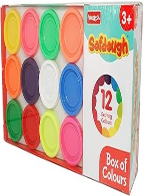 Nilco 9300000 Modeling Soft Dough Set Contains 12 Different Colours In Small Boxes For Kids With Endless Hours Of Entertainment - Multi Colour
