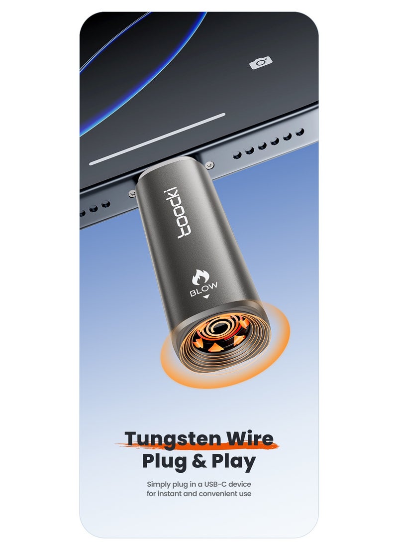 ولاعة كهربائية صغيرة بمنفذ USB-C، سهلة الاستخدام، تعمل بالنفخ، ولاعة للهواتف المحمولة/السجائر، بدون لهب، مقاومة للرياح، وسريعة الإشعال. - Image 5