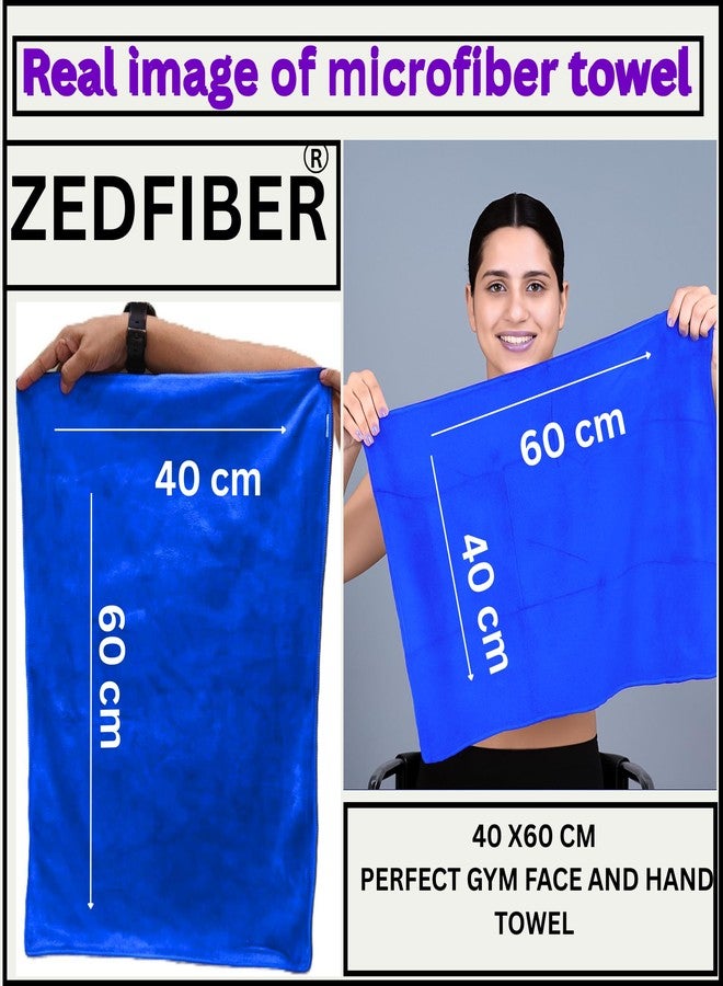 ZEDFIBER Small face Towel for Gym Men and Women 40x60 cm Microfiber supur Soft Premium Towel (Blue) - Image 2