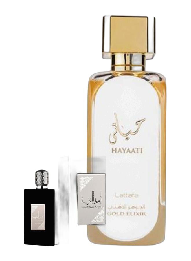 Lattafa Asdaaf Lattafa Ameer Al Arab EDP 100ml & Hayaati Gold Elixir EDP 100ml Bundle - Image 1