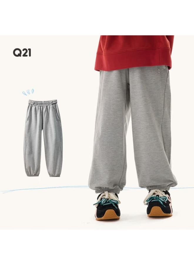 Q21 Terry Cloth Kids Sweatpants Spring Boys Girls Parent-child Solid Color Casual Moisture-wicking Breathable Sports Pants - Image 4